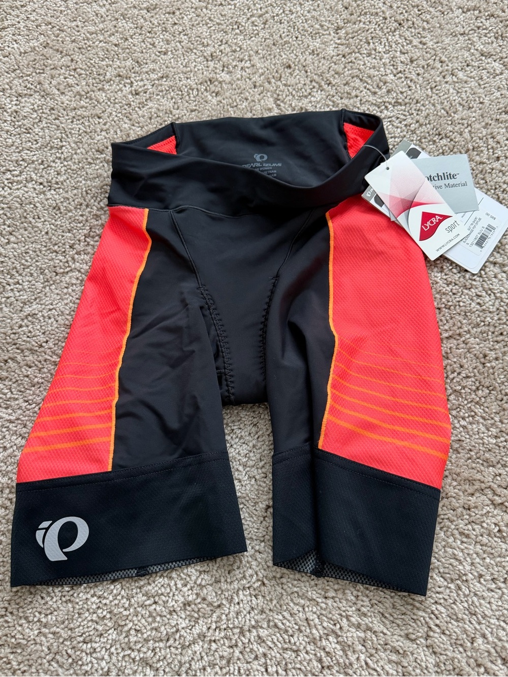 Pearl Izumi Elite Pursuit Tri Shorts Black Orange Women’s Small NWT